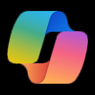 Colorful gradient logo with interlocking curved shapes in blue, pink, orange, yellow, and teal